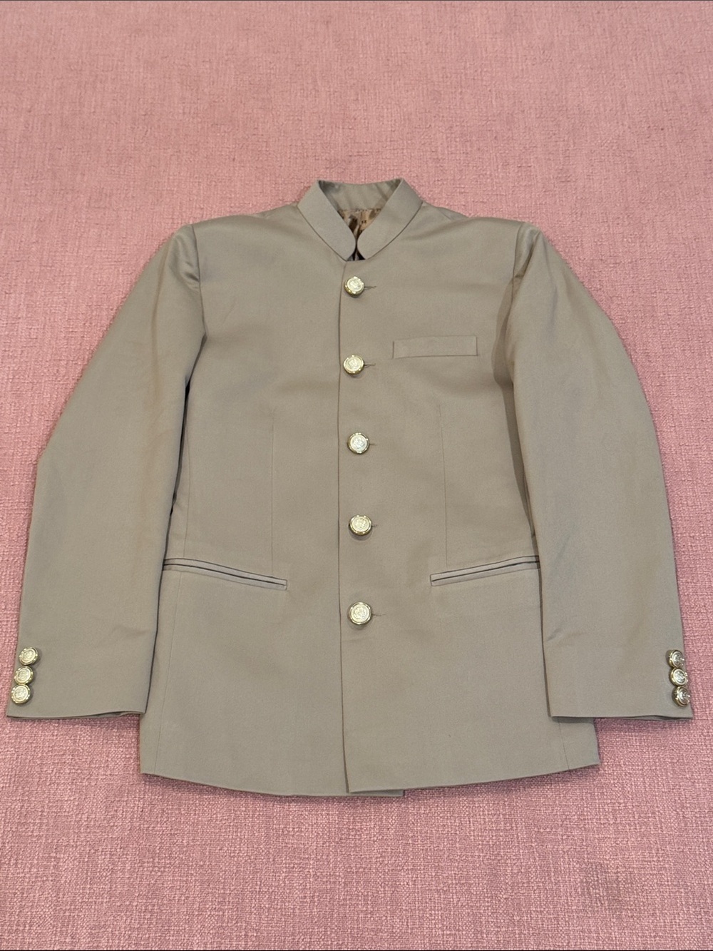 Boys golden / tan formal Indian teen boys Blazer with gold tone Buttons